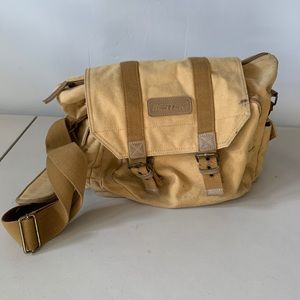 Tan Canvas Camera Bag with Protective Insert